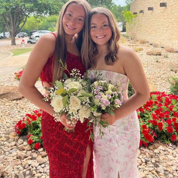 Primavera Terry Costa Red Sequin Prom Dress - Picture 2 of 4